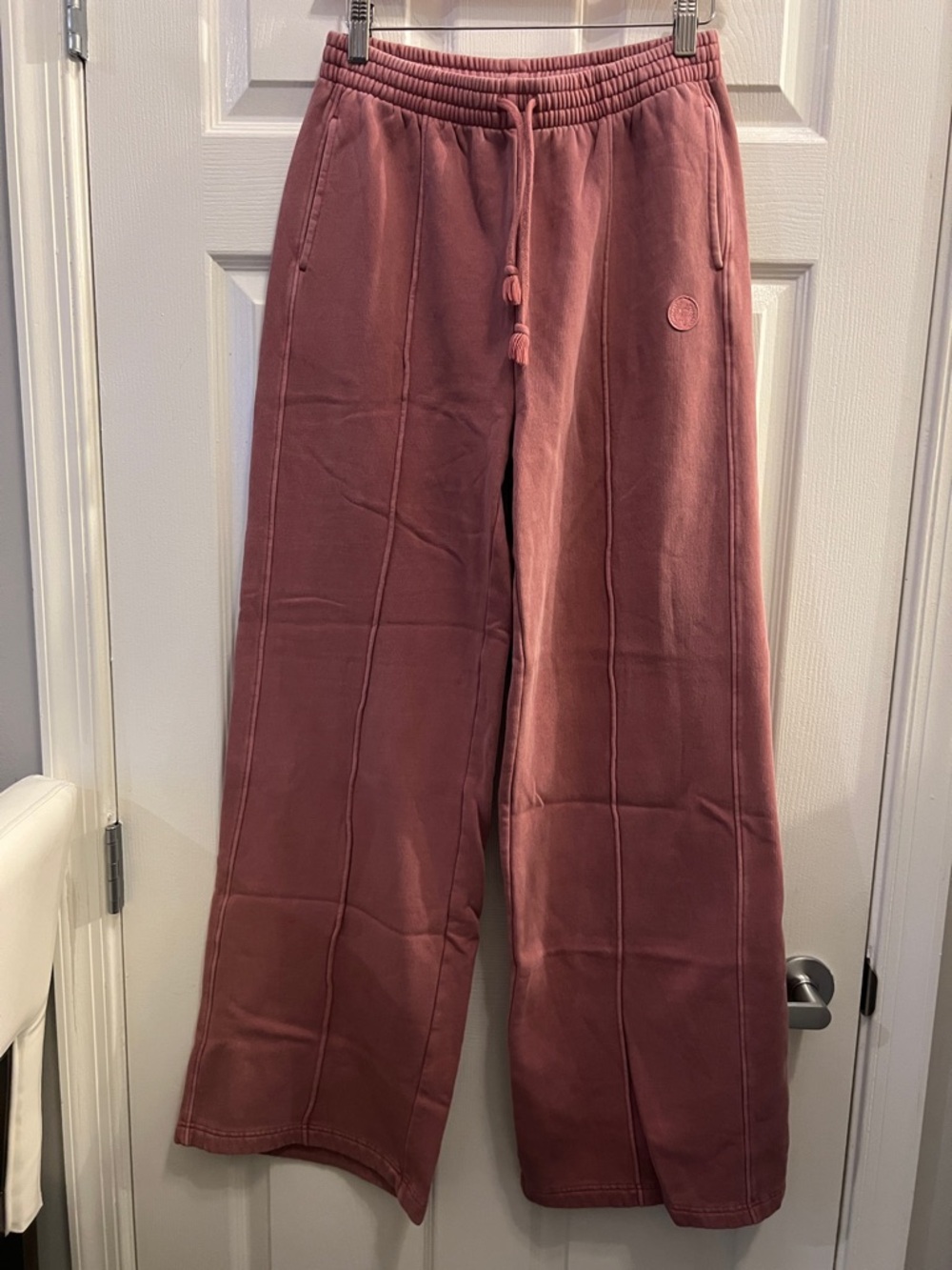 PINK Victoria's Secret Mauve Wide-Leg Track Pants
